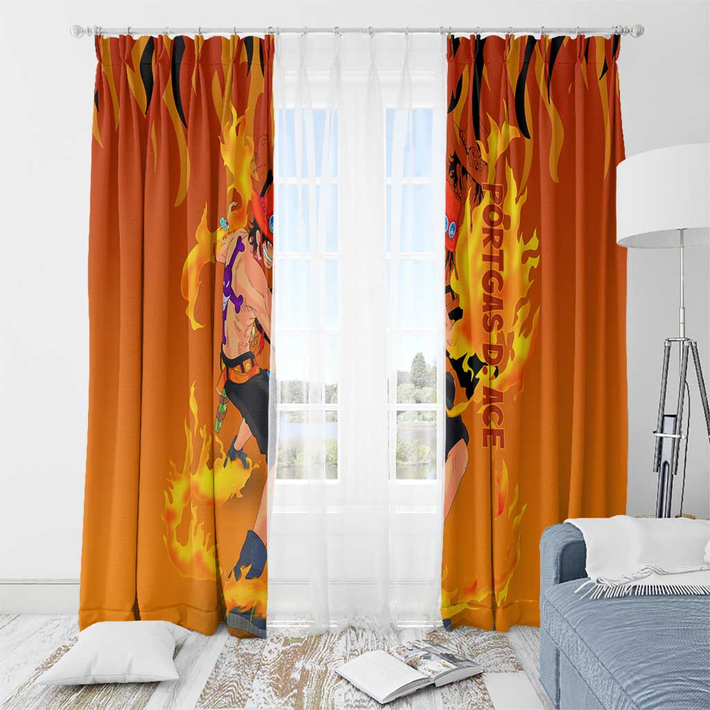 Portgas D. Ace - One Piece Window Curtain Anime Style