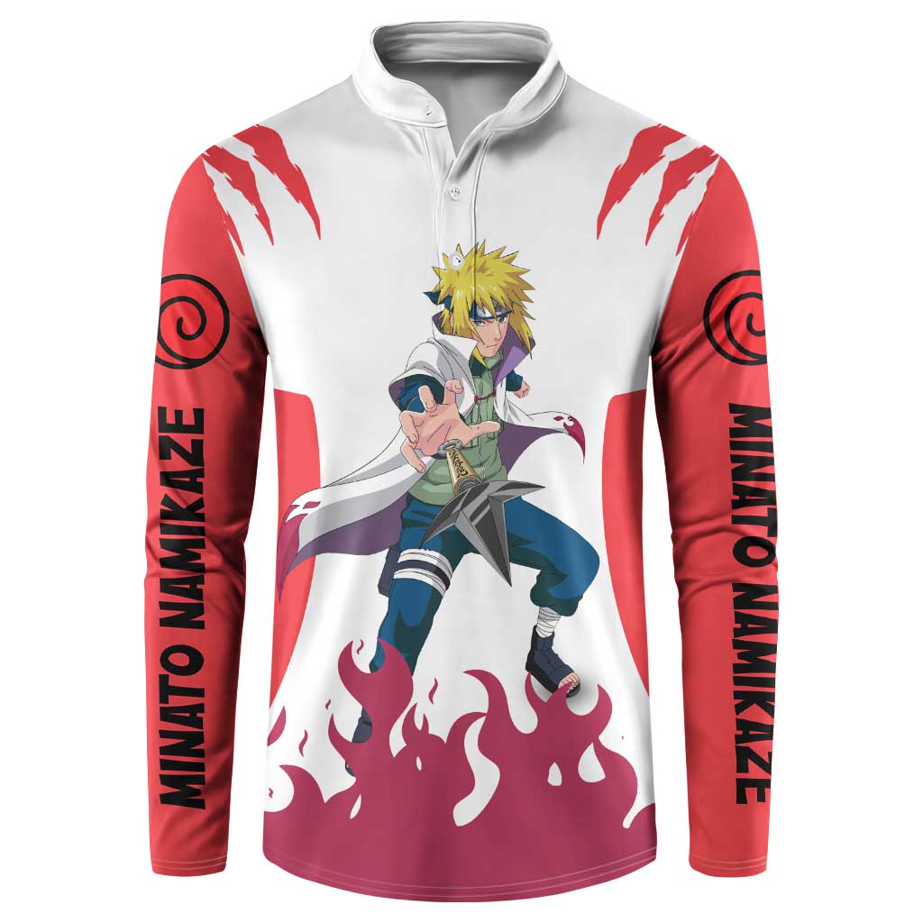 Minato Namikaze - Naruto Button Sweatshirt Anime Style