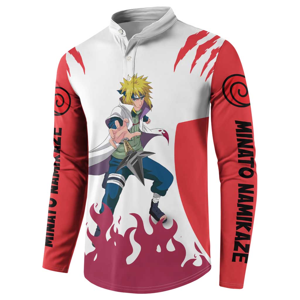 Minato Namikaze - Naruto Button Sweatshirt Anime Style