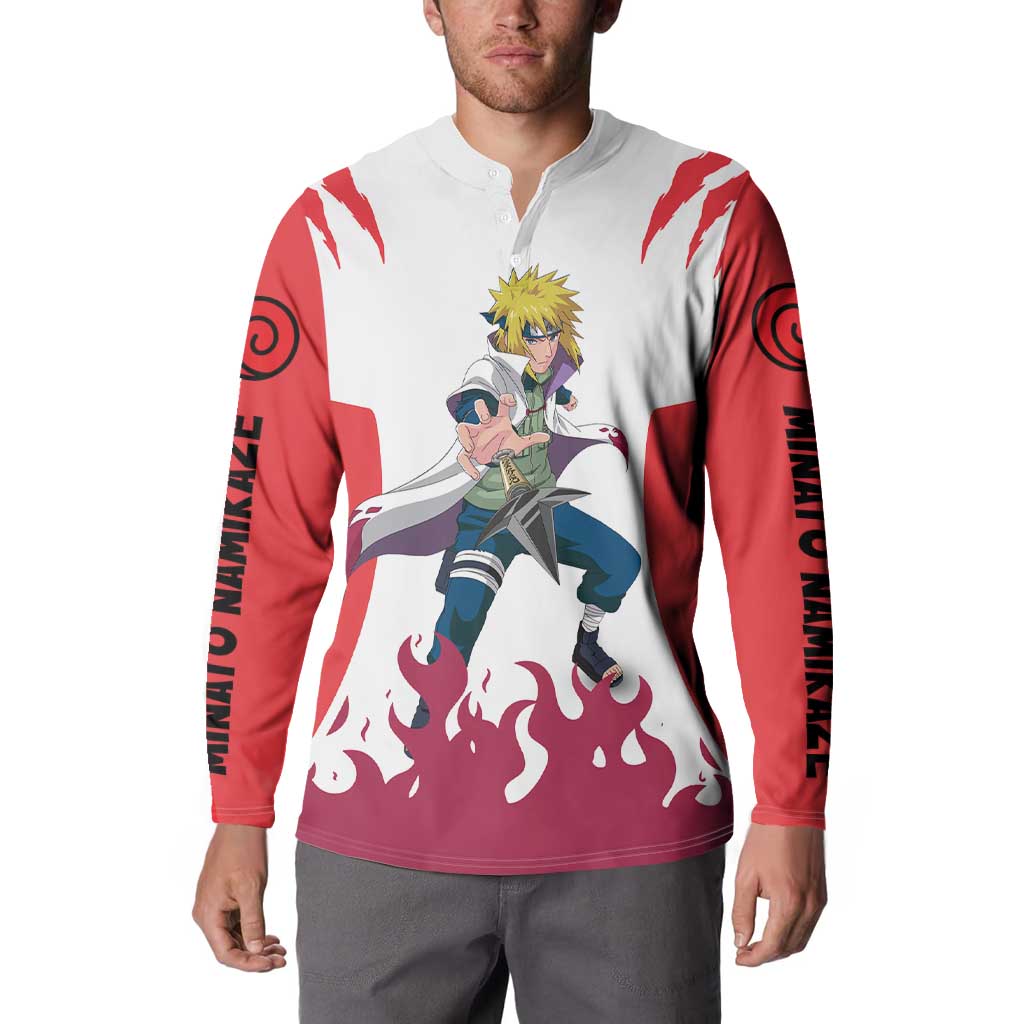 Minato Namikaze - Naruto Button Sweatshirt Anime Style