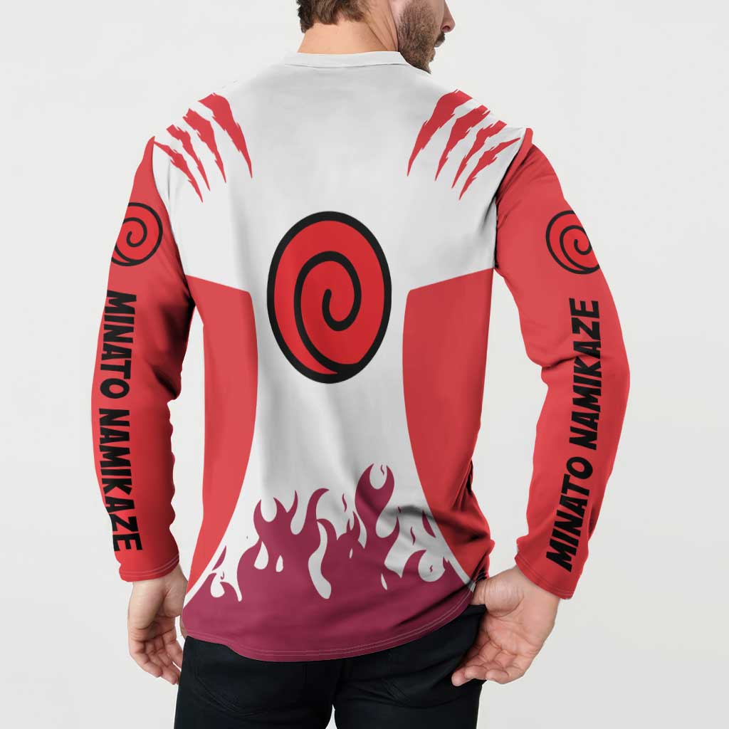 Minato Namikaze - Naruto Button Sweatshirt Anime Style