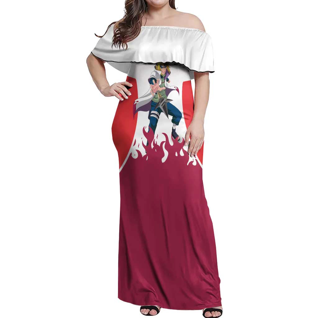 Minato Namikaze - Naruto Off Shoulder Maxi Dress Anime Style