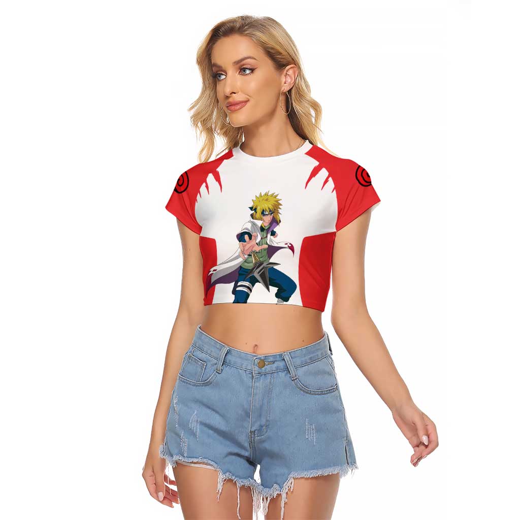 Minato Namikaze - Naruto Raglan Cropped T Shirt Anime Style
