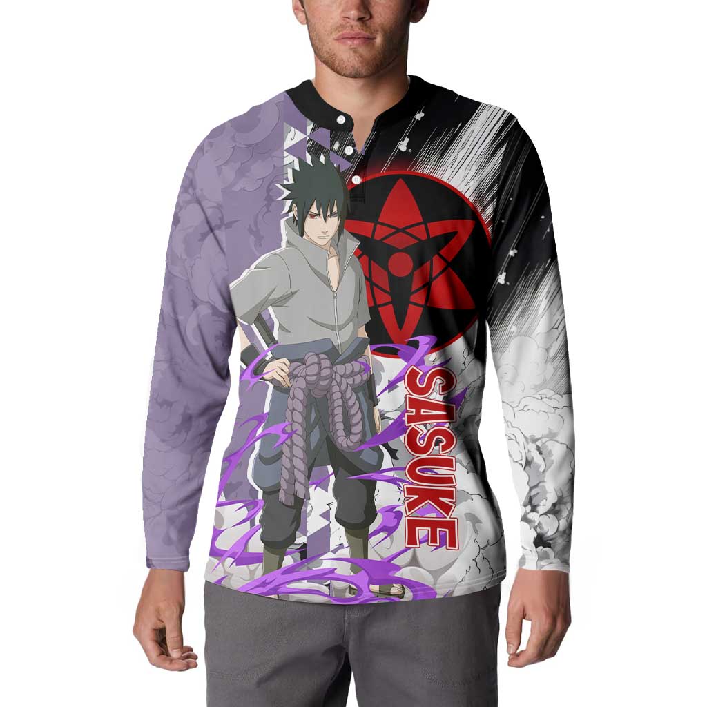 Uchiha Sasuke - Naruto Button Sweatshirt Anime Style