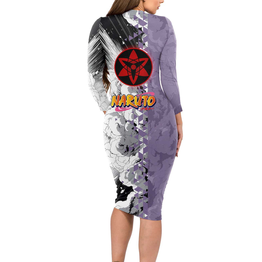 Uchiha Sasuke - Naruto Long Sleeve Bodycon Dress Anime Style