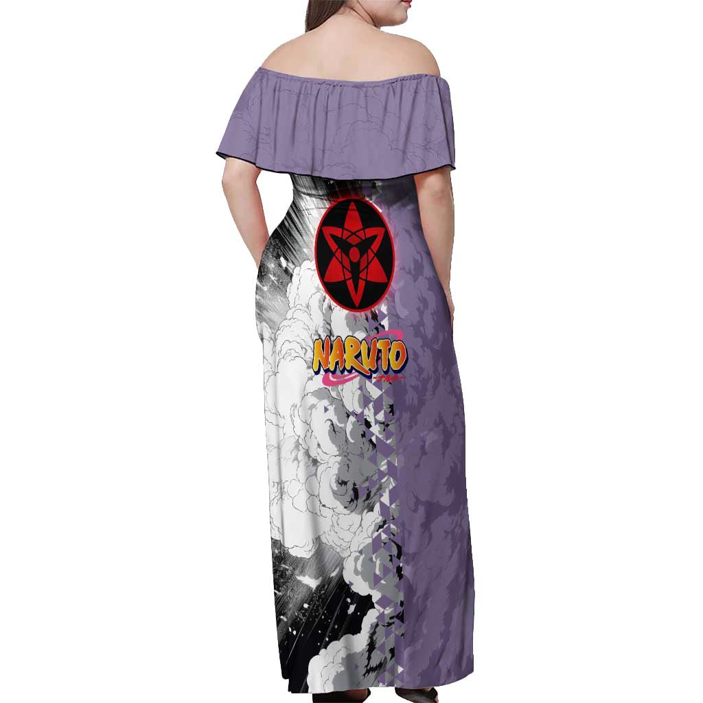 Uchiha Sasuke - Naruto Off Shoulder Maxi Dress Anime Style
