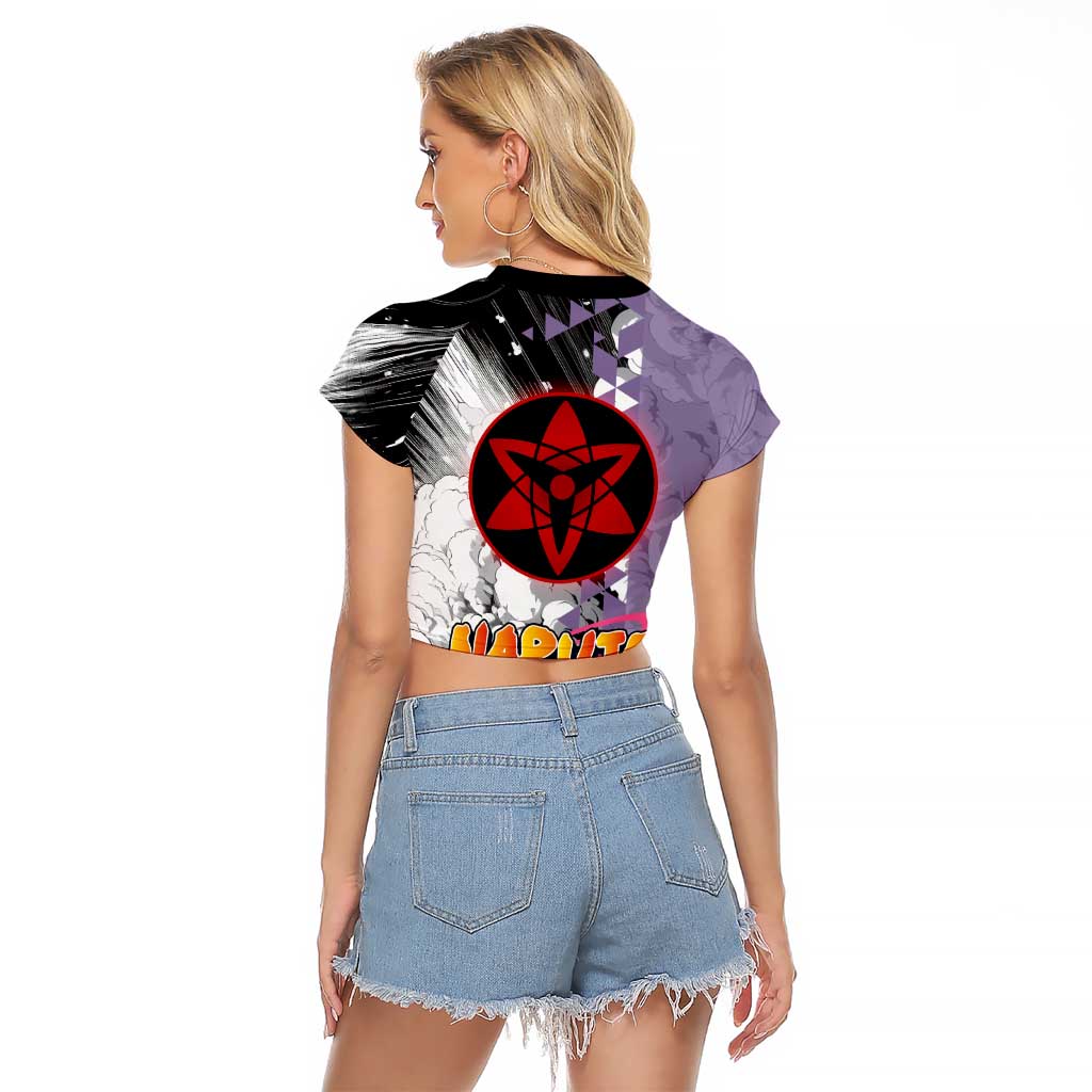Uchiha Sasuke - Naruto Raglan Cropped T Shirt Anime Style