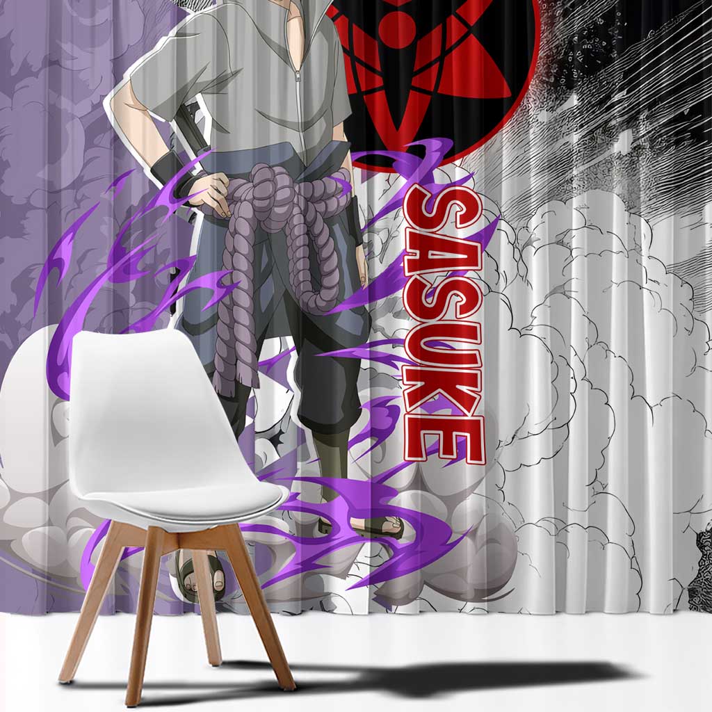 Uchiha Sasuke - Naruto Window Curtain Anime Style