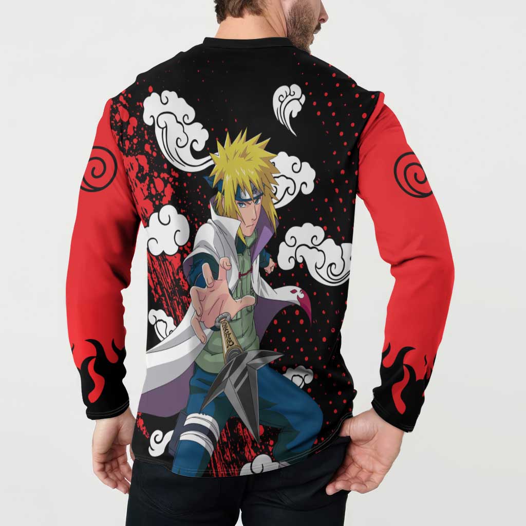 Minato Namikaze - Naruto Button Sweatshirt Anime Style