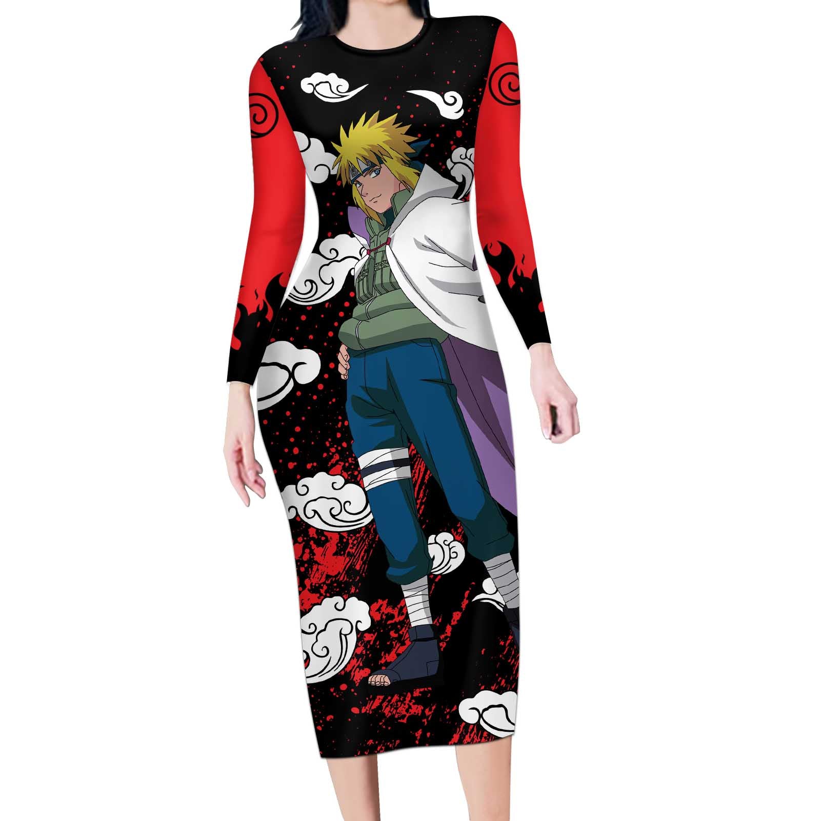 Minato Namikaze - Naruto Long Sleeve Bodycon Dress Anime Style