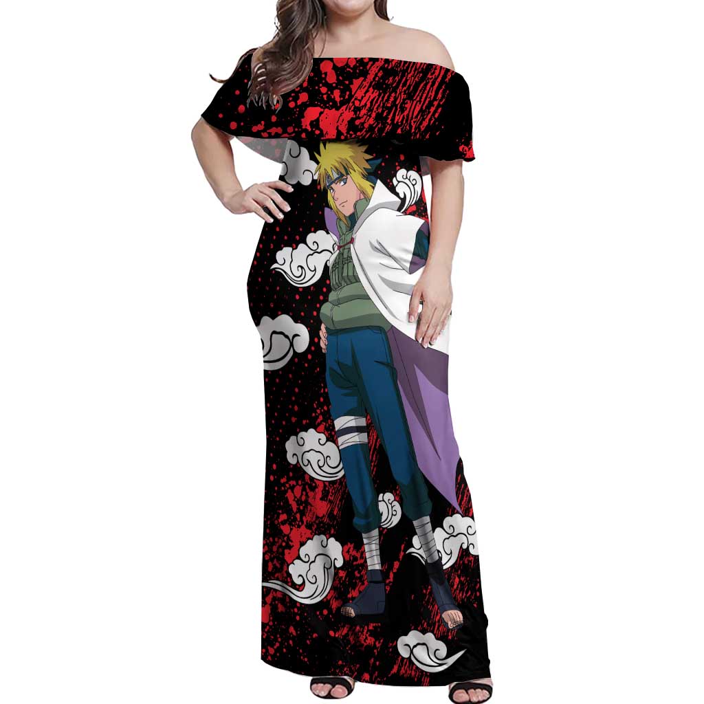 Minato Namikaze - Naruto Off Shoulder Maxi Dress Anime Style