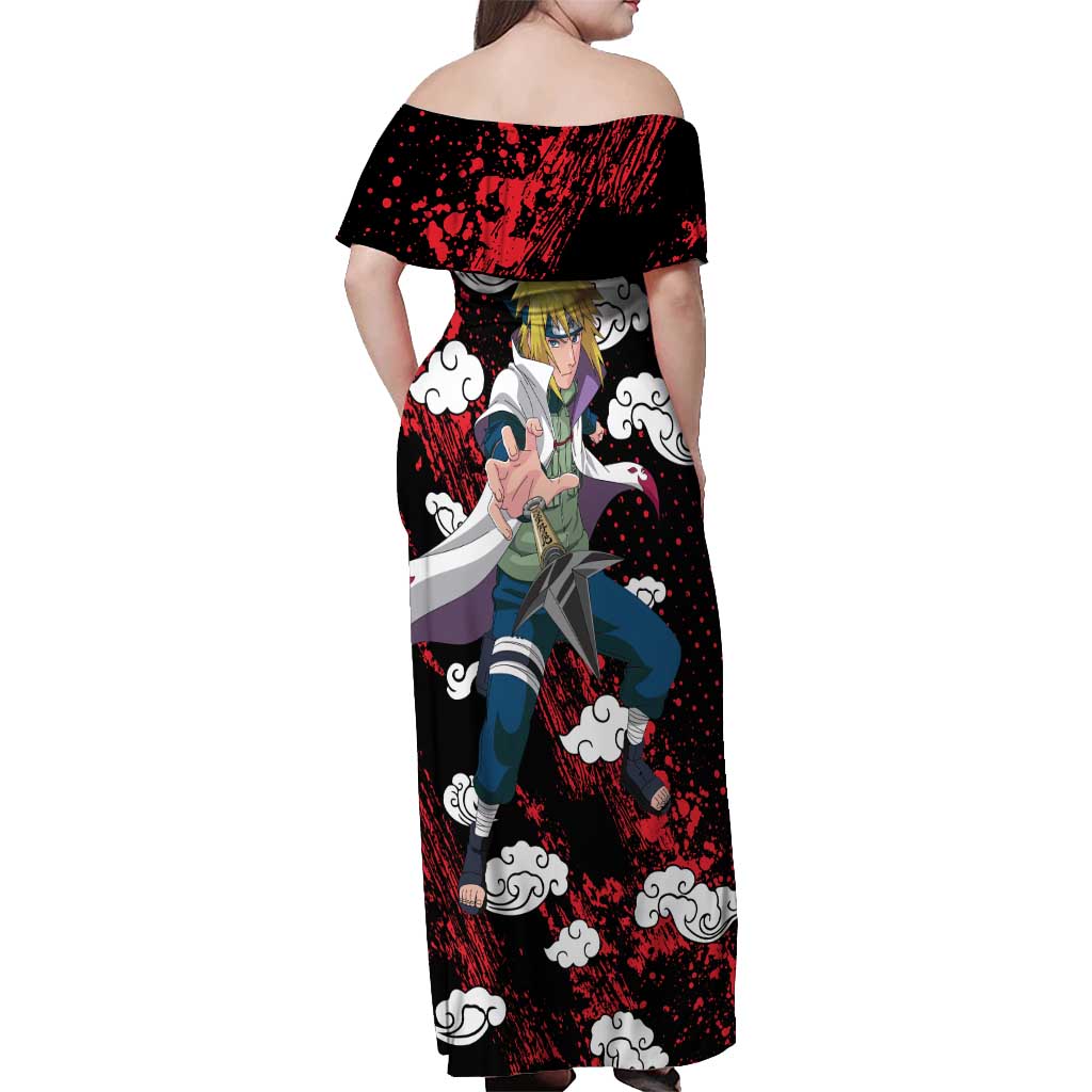Minato Namikaze - Naruto Off Shoulder Maxi Dress Anime Style