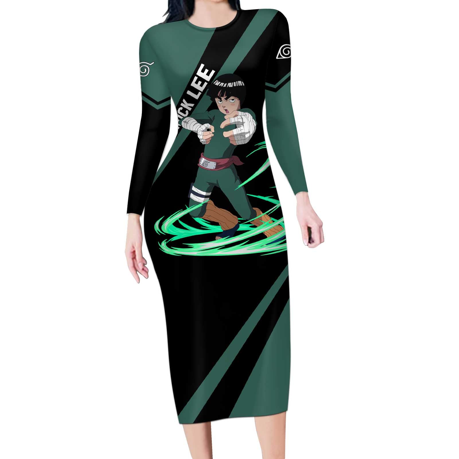 Rock Lee - Naruto Long Sleeve Bodycon Dress Anime Style