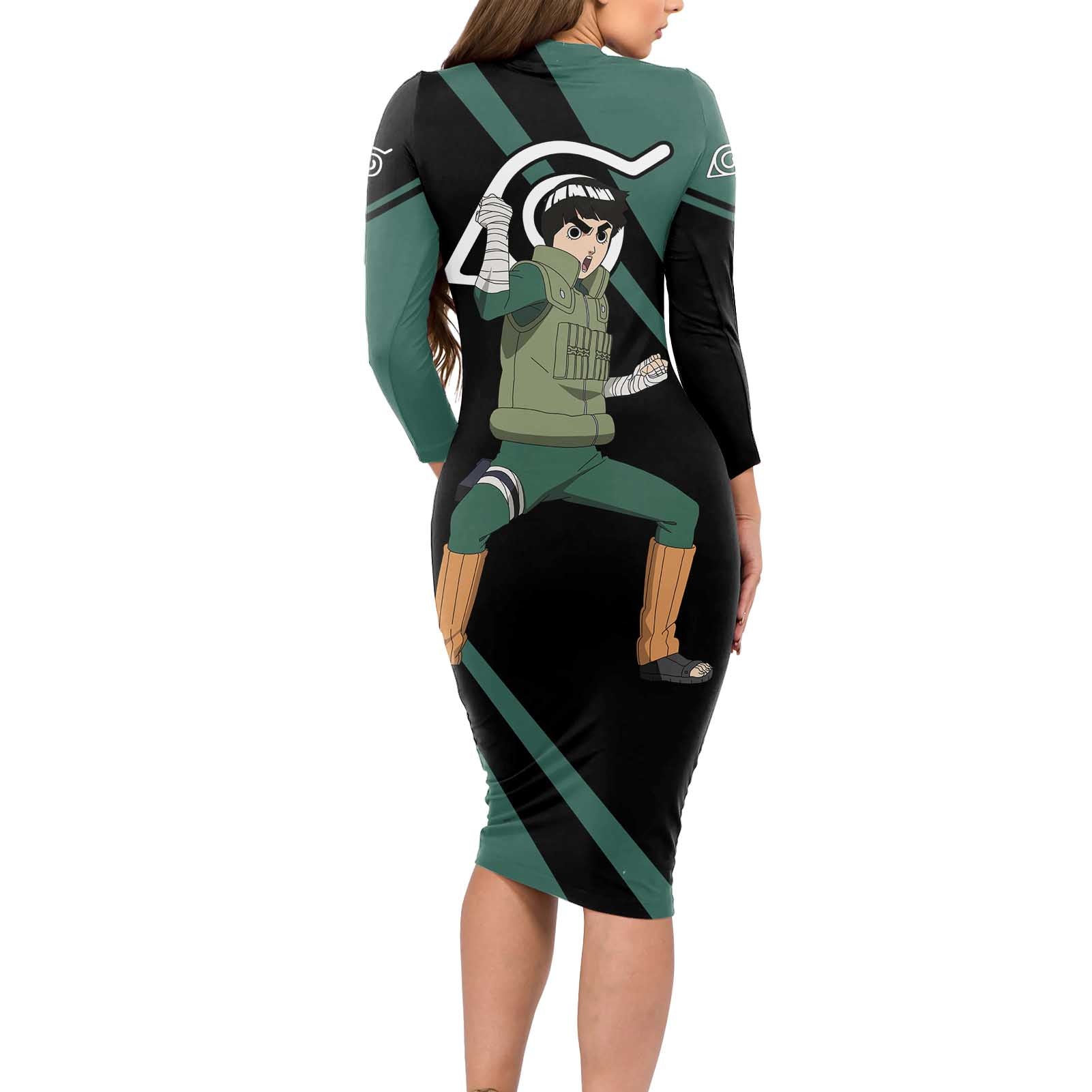 Rock Lee - Naruto Long Sleeve Bodycon Dress Anime Style
