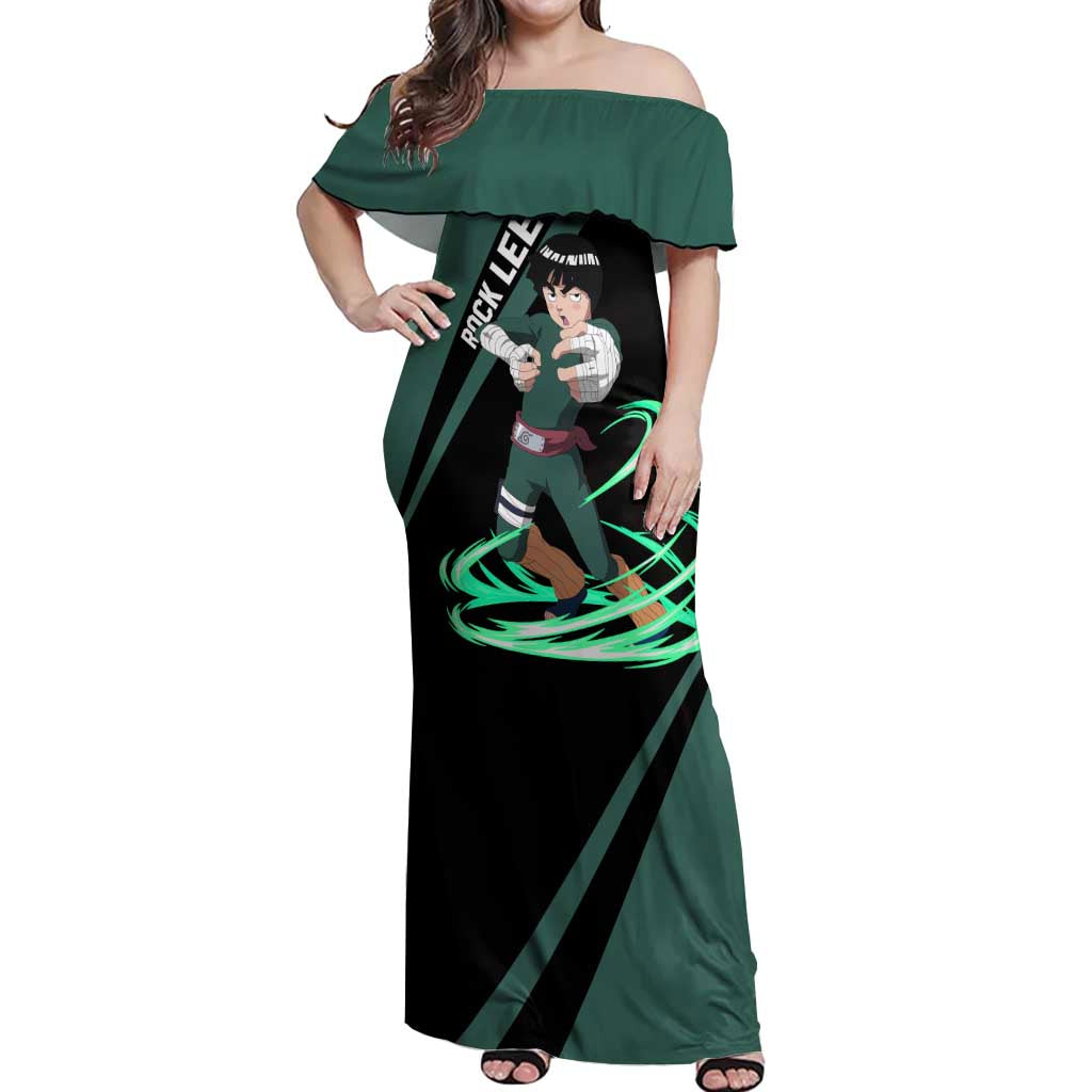 Rock Lee - Naruto Off Shoulder Maxi Dress Anime Style