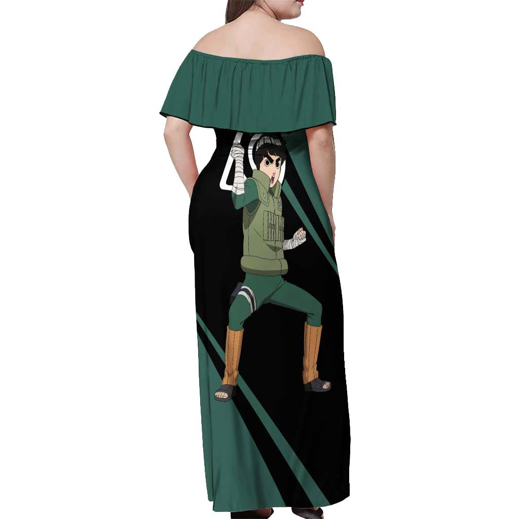 Rock Lee - Naruto Off Shoulder Maxi Dress Anime Style