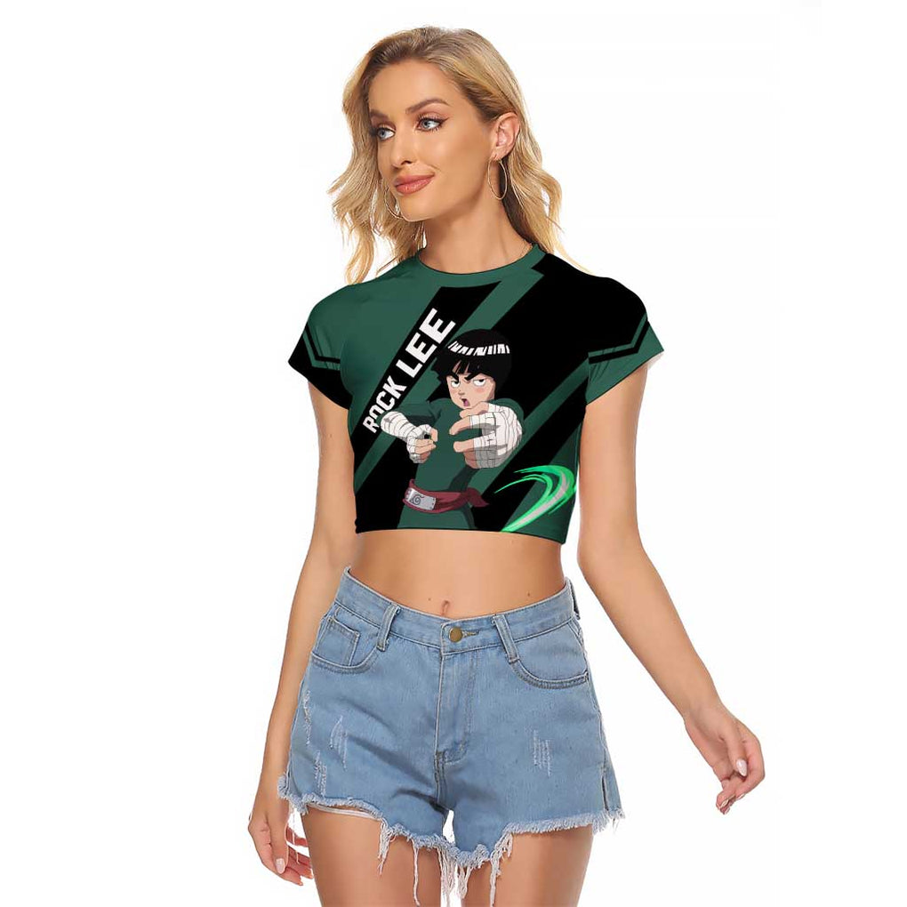 Rock Lee - Naruto Raglan Cropped T Shirt Anime Style