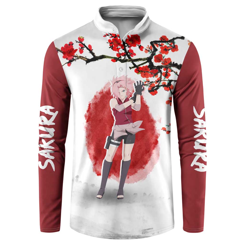 Sakura Haruno - Dragon Ball Button Sweatshirt Anime Style