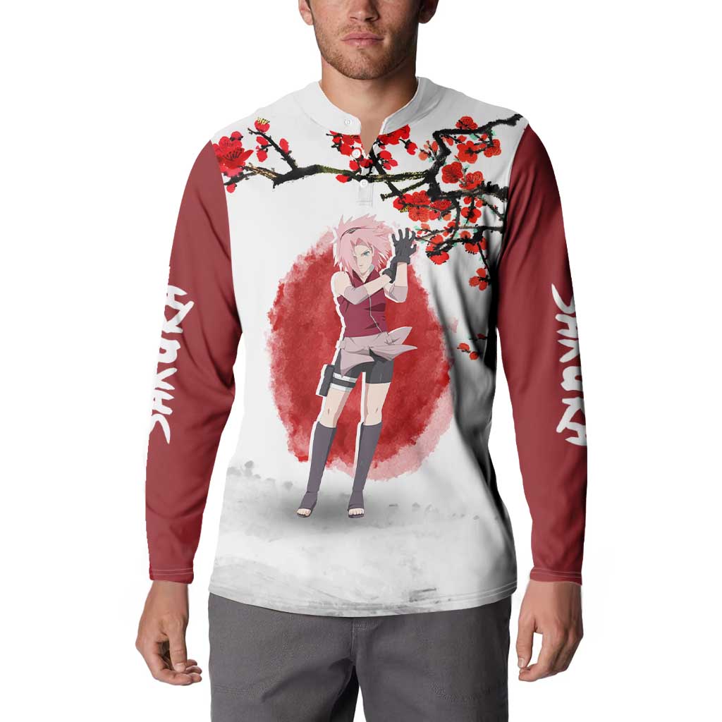 Sakura Haruno - Dragon Ball Button Sweatshirt Anime Style