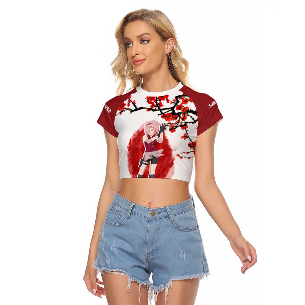 Sakura Haruno - Dragon Ball Raglan Cropped T Shirt Anime Style
