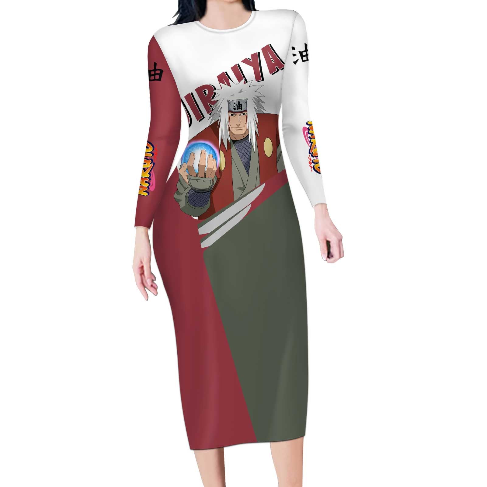 Jiraiya - Naruto Long Sleeve Bodycon Dress Anime Style