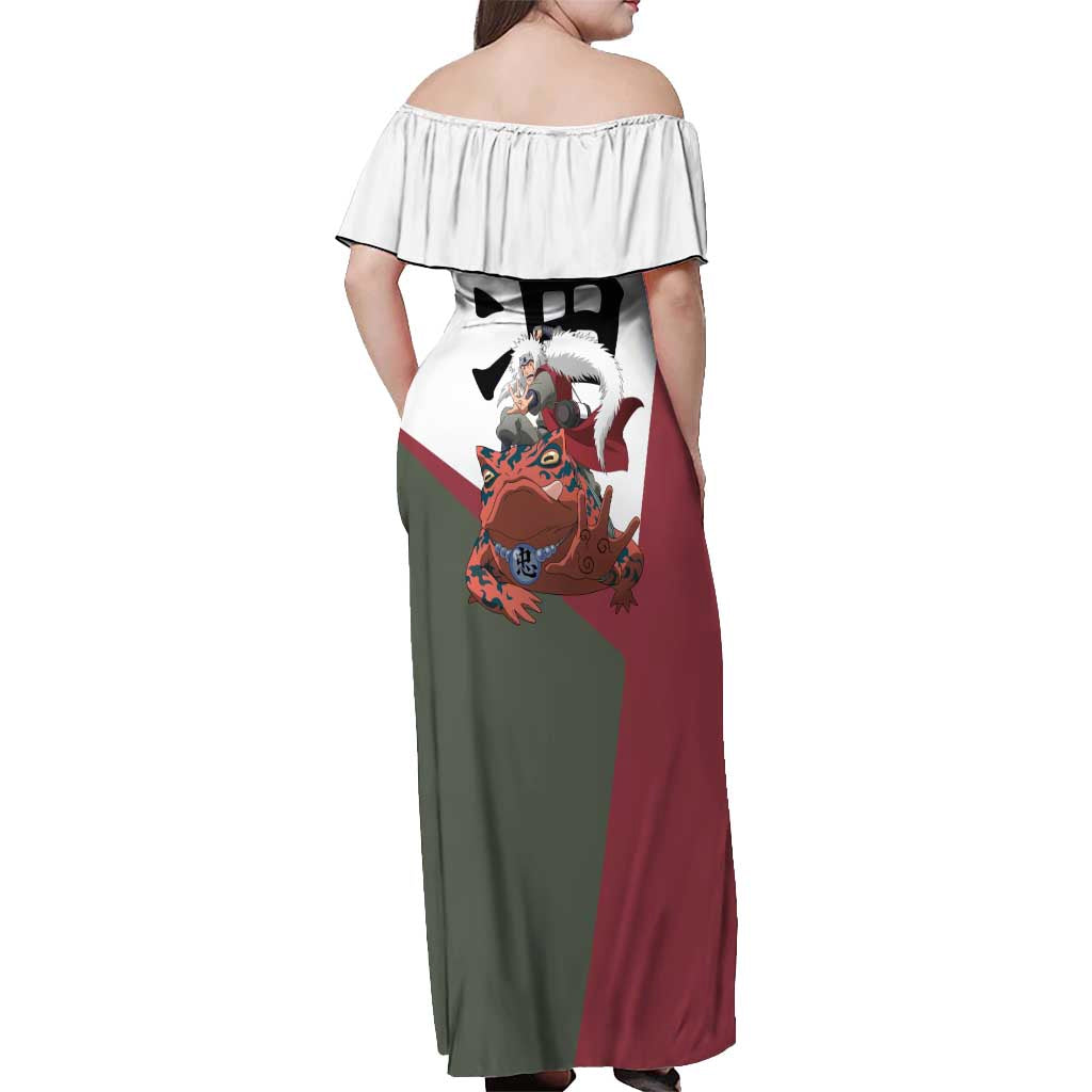 Jiraiya - Naruto Off Shoulder Maxi Dress Anime Style