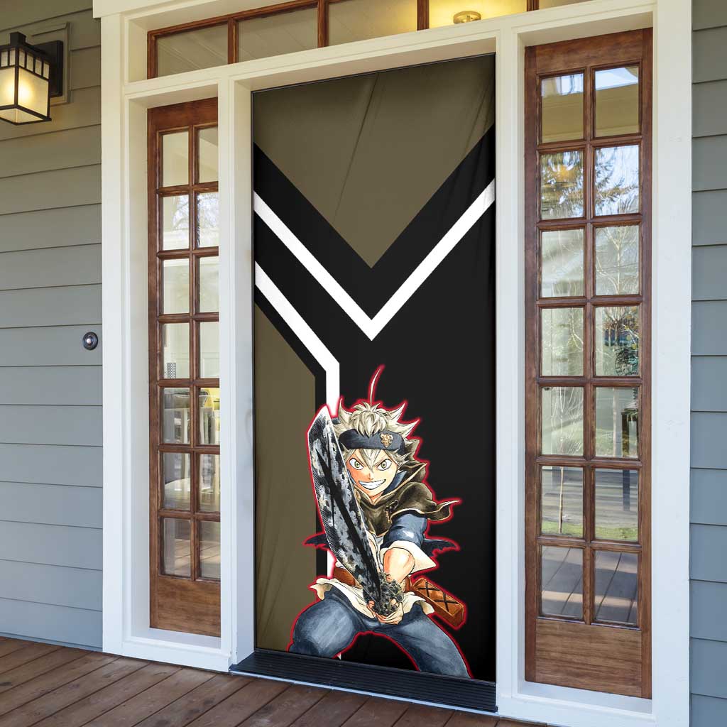 Asta Black Clover Door Cover with Anti-Magic Sword and Fierce Battle Pose Design - The Mazicc