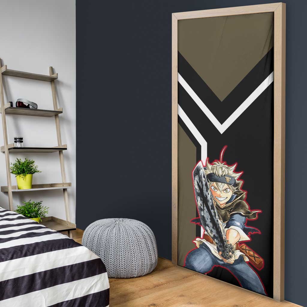 Asta Black Clover Door Cover with Anti-Magic Sword and Fierce Battle Pose Design - The Mazicc