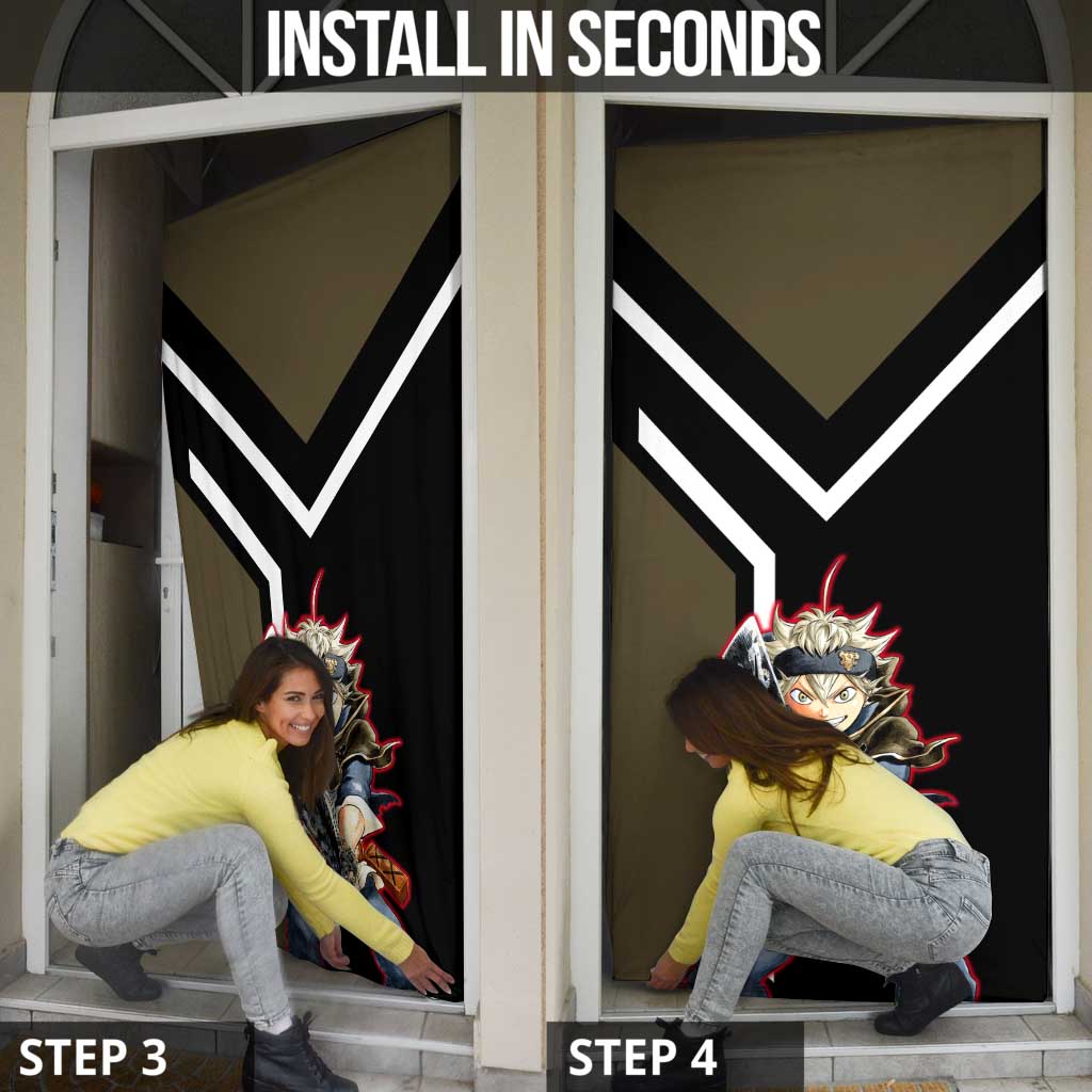 Asta Black Clover Door Cover with Anti-Magic Sword and Fierce Battle Pose Design - The Mazicc