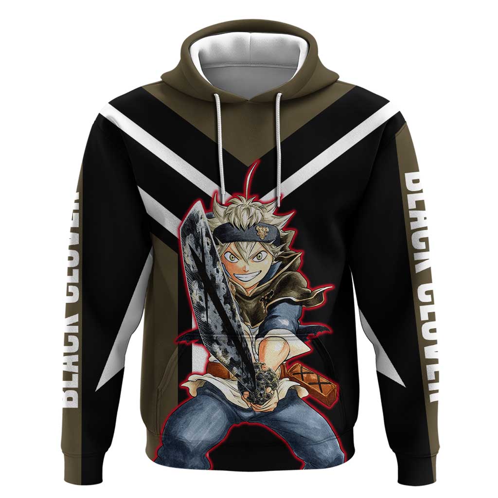 Asta Black Clover Hoodie with Anti-Magic Sword and Fierce Battle Pose Design - The Mazicc