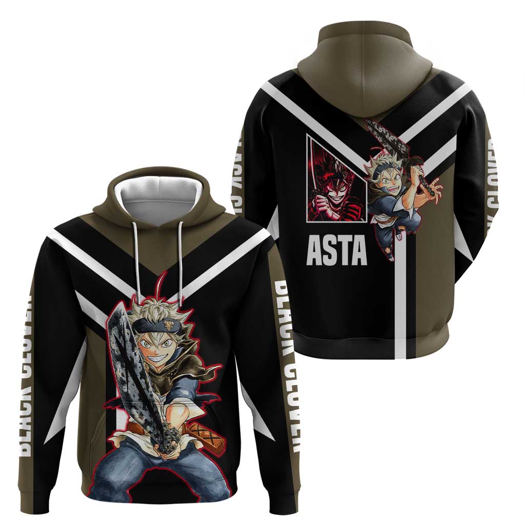 Asta Black Clover Hoodie with Anti-Magic Sword and Fierce Battle Pose Design - The Mazicc