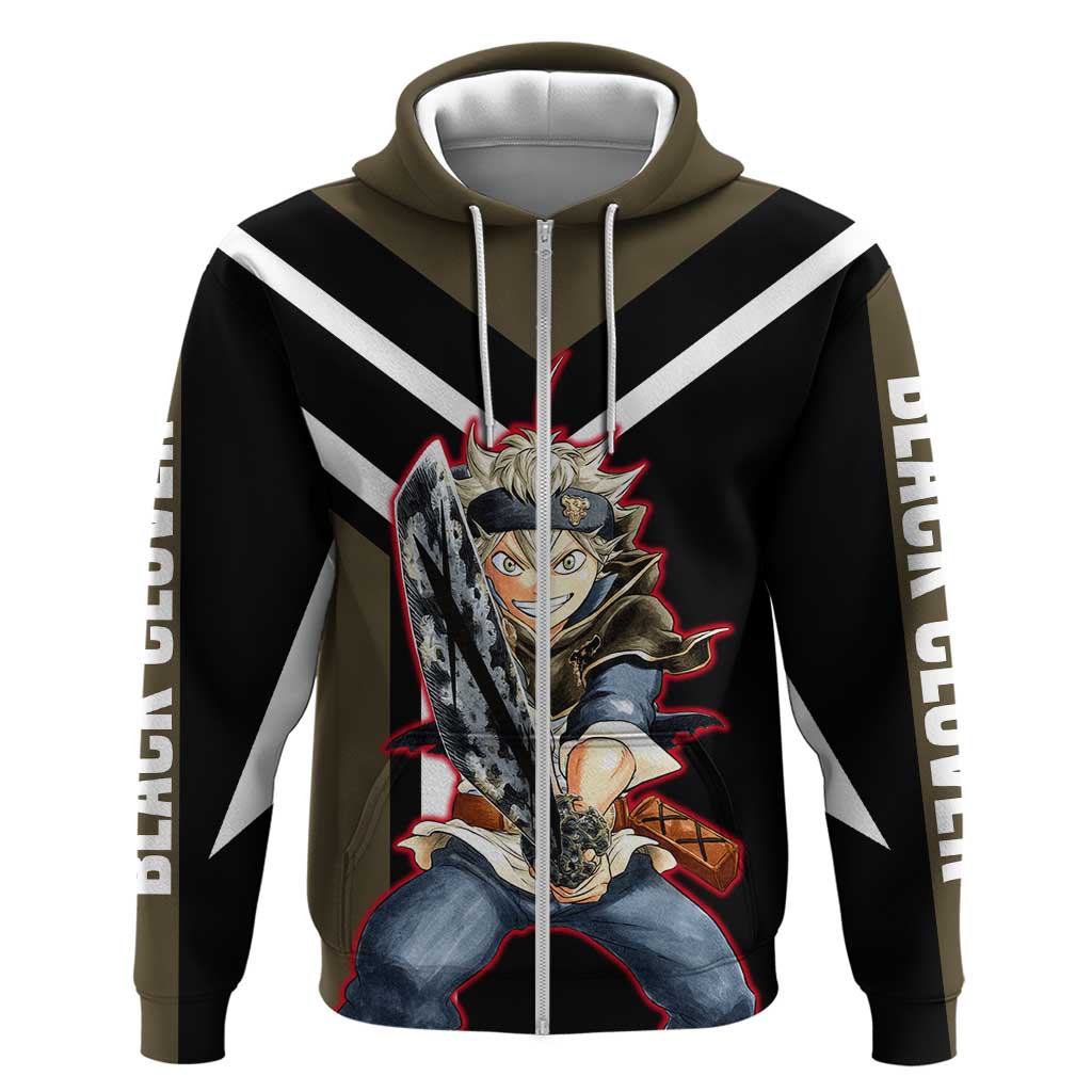 Asta Black Clover Hoodie with Anti-Magic Sword and Fierce Battle Pose Design - The Mazicc