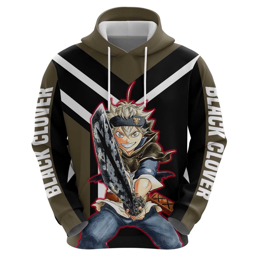 Asta Black Clover Hoodie with Anti-Magic Sword and Fierce Battle Pose Design - The Mazicc
