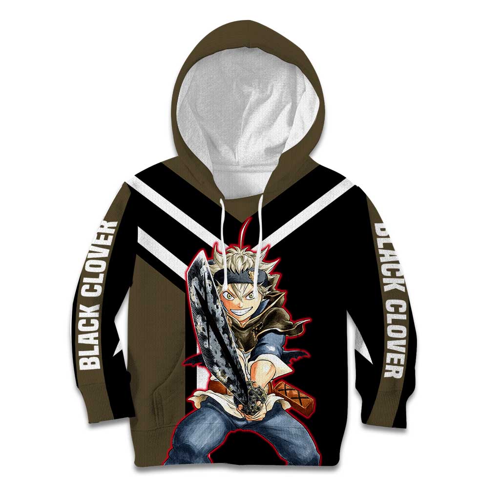 Asta Black Clover Kid Hoodie with Anti-Magic Sword and Fierce Battle Pose Design - The Mazicc