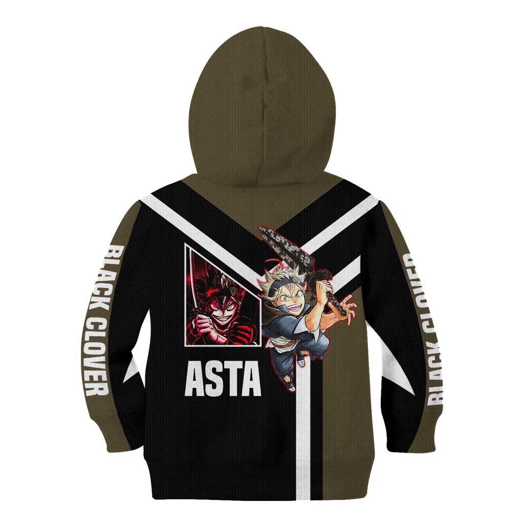 Asta Black Clover Kid Hoodie with Anti-Magic Sword and Fierce Battle Pose Design - The Mazicc