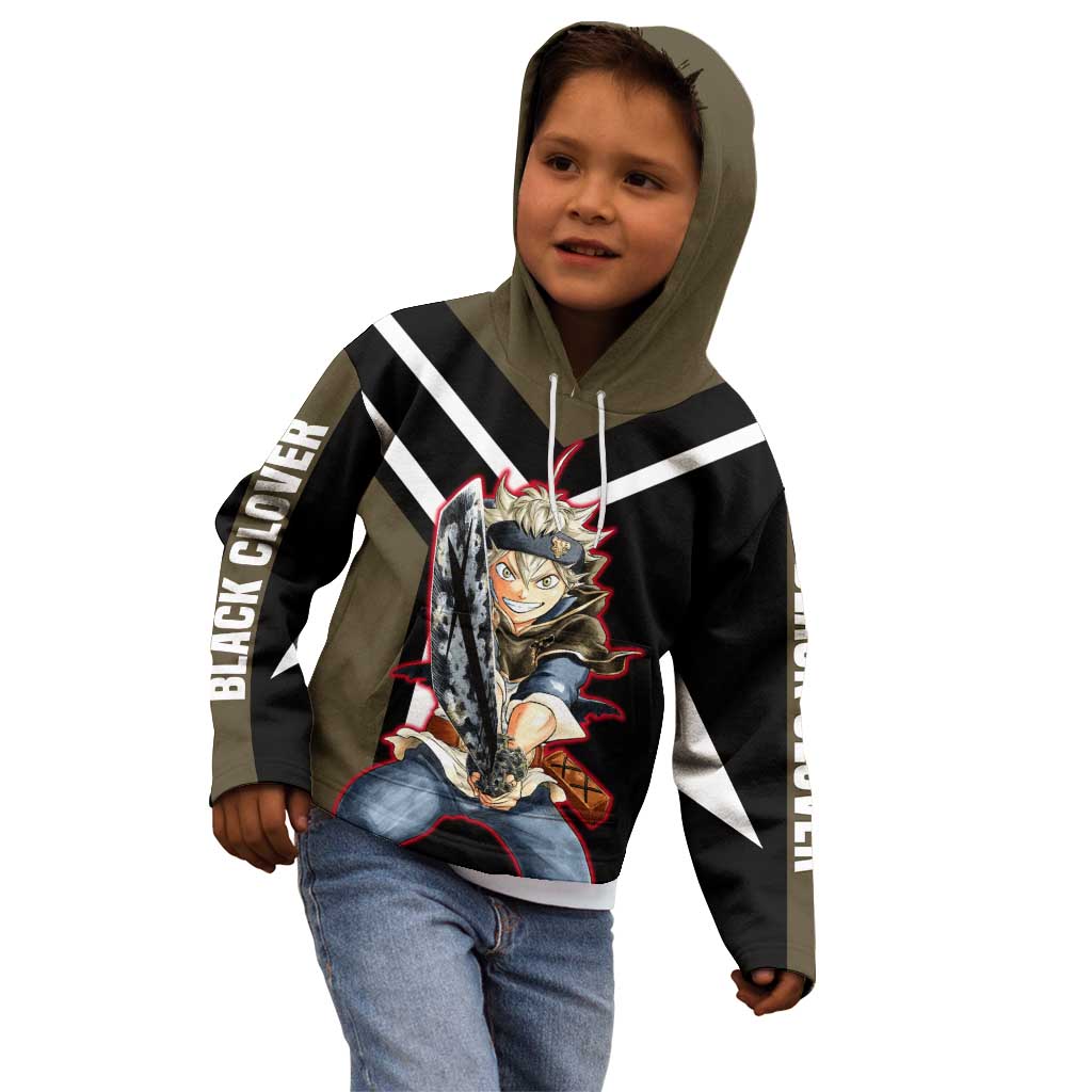 Asta Black Clover Kid Hoodie with Anti-Magic Sword and Fierce Battle Pose Design - The Mazicc
