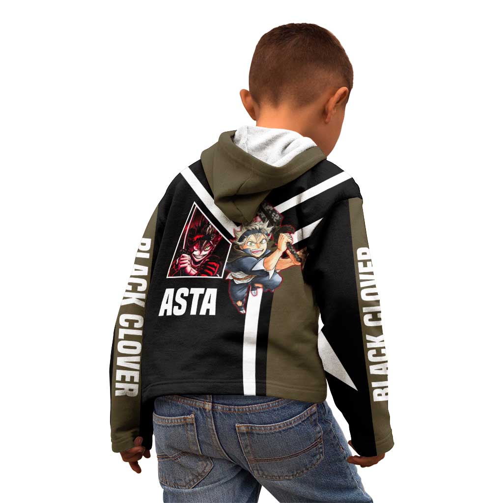 Asta Black Clover Kid Hoodie with Anti-Magic Sword and Fierce Battle Pose Design - The Mazicc