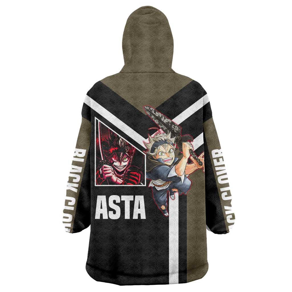 Asta Black Clover Wearable Blanket Hoodie with Anti-Magic Sword and Fierce Battle Pose Design - The Mazicc