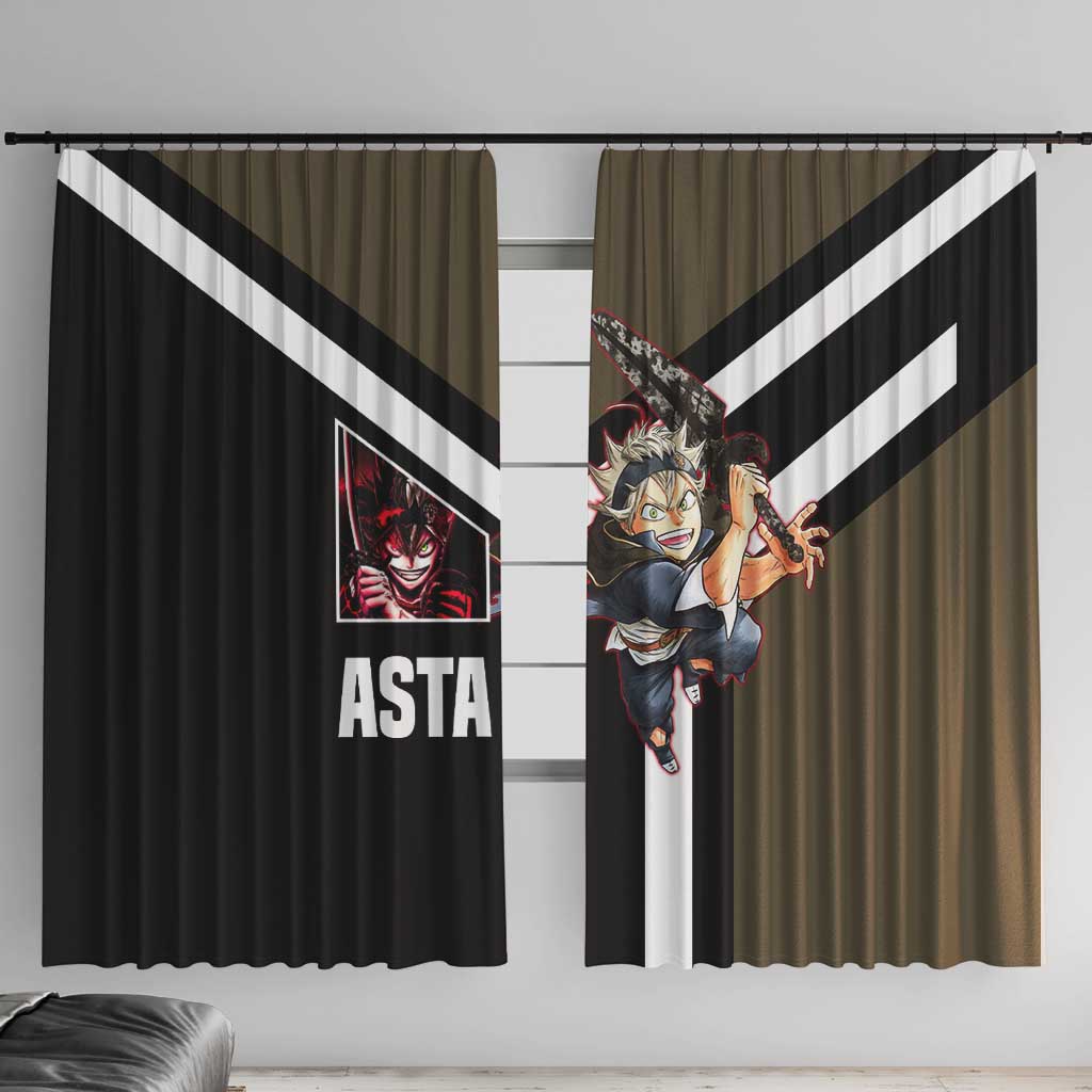 Asta Black Clover Window Curtain with Anti-Magic Sword and Fierce Battle Pose Design - The Mazicc