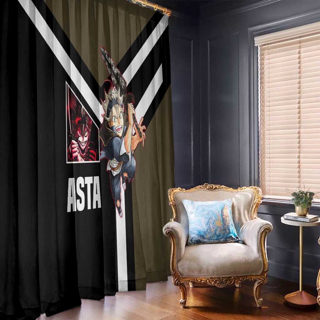 Asta Black Clover Window Curtain with Anti-Magic Sword and Fierce Battle Pose Design - The Mazicc