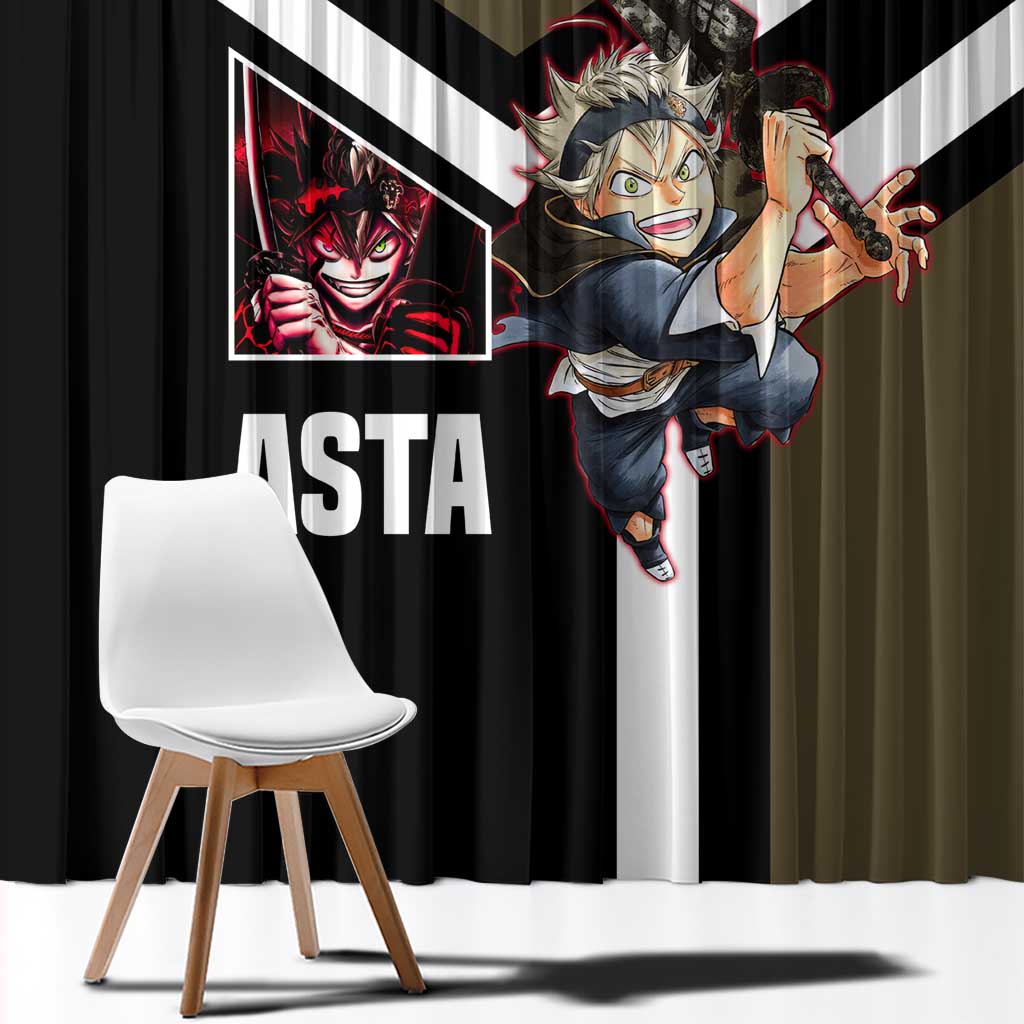Asta Black Clover Window Curtain with Anti-Magic Sword and Fierce Battle Pose Design - The Mazicc