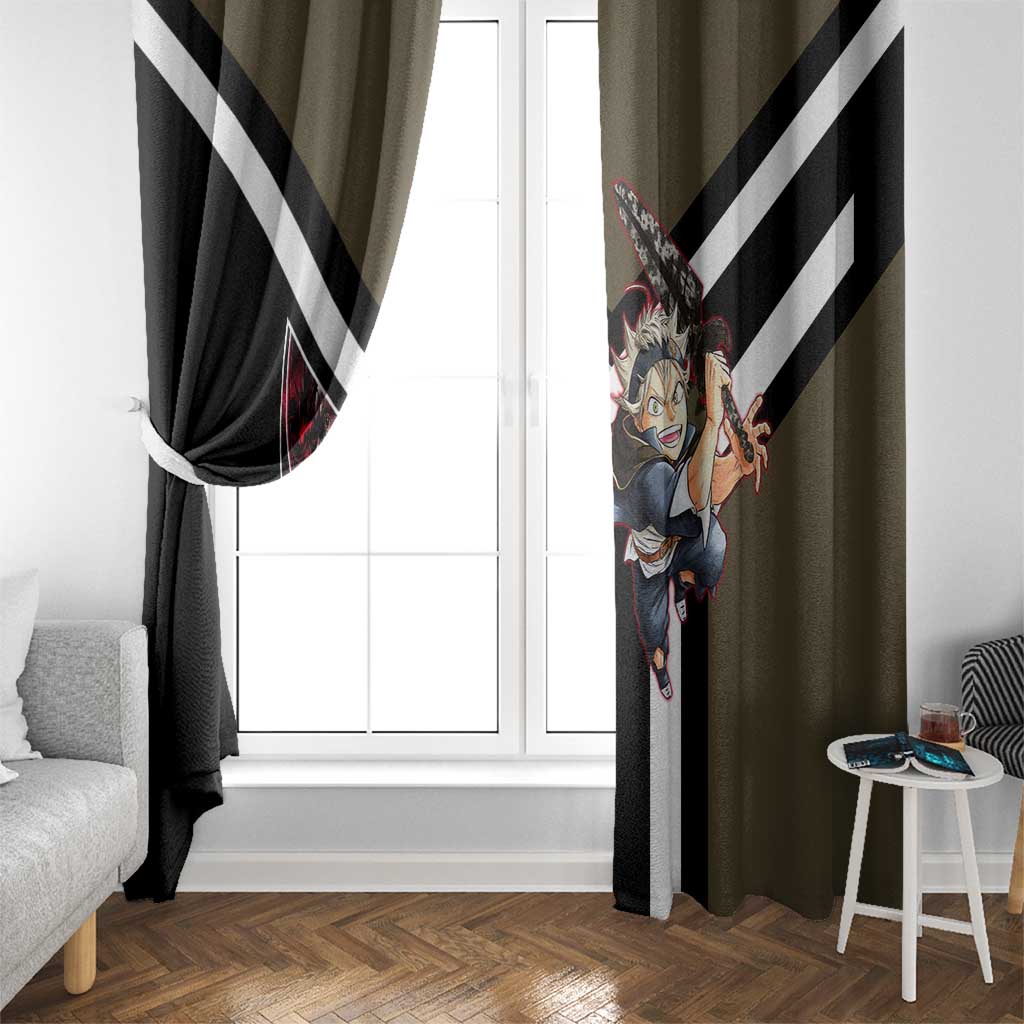 Asta Black Clover Window Curtain with Anti-Magic Sword and Fierce Battle Pose Design - The Mazicc