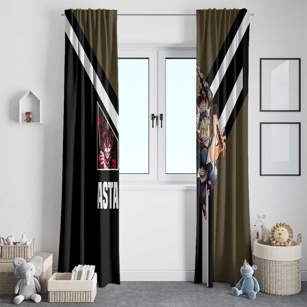 Asta Black Clover Window Curtain with Anti-Magic Sword and Fierce Battle Pose Design - The Mazicc