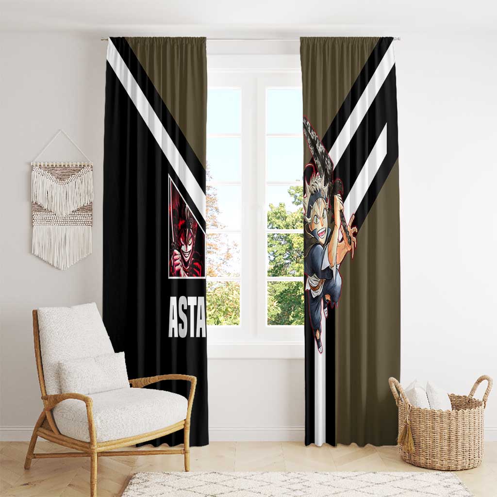 Asta Black Clover Window Curtain with Anti-Magic Sword and Fierce Battle Pose Design - The Mazicc