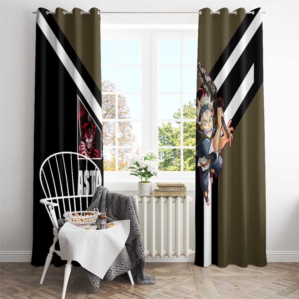 Asta Black Clover Window Curtain with Anti-Magic Sword and Fierce Battle Pose Design - The Mazicc