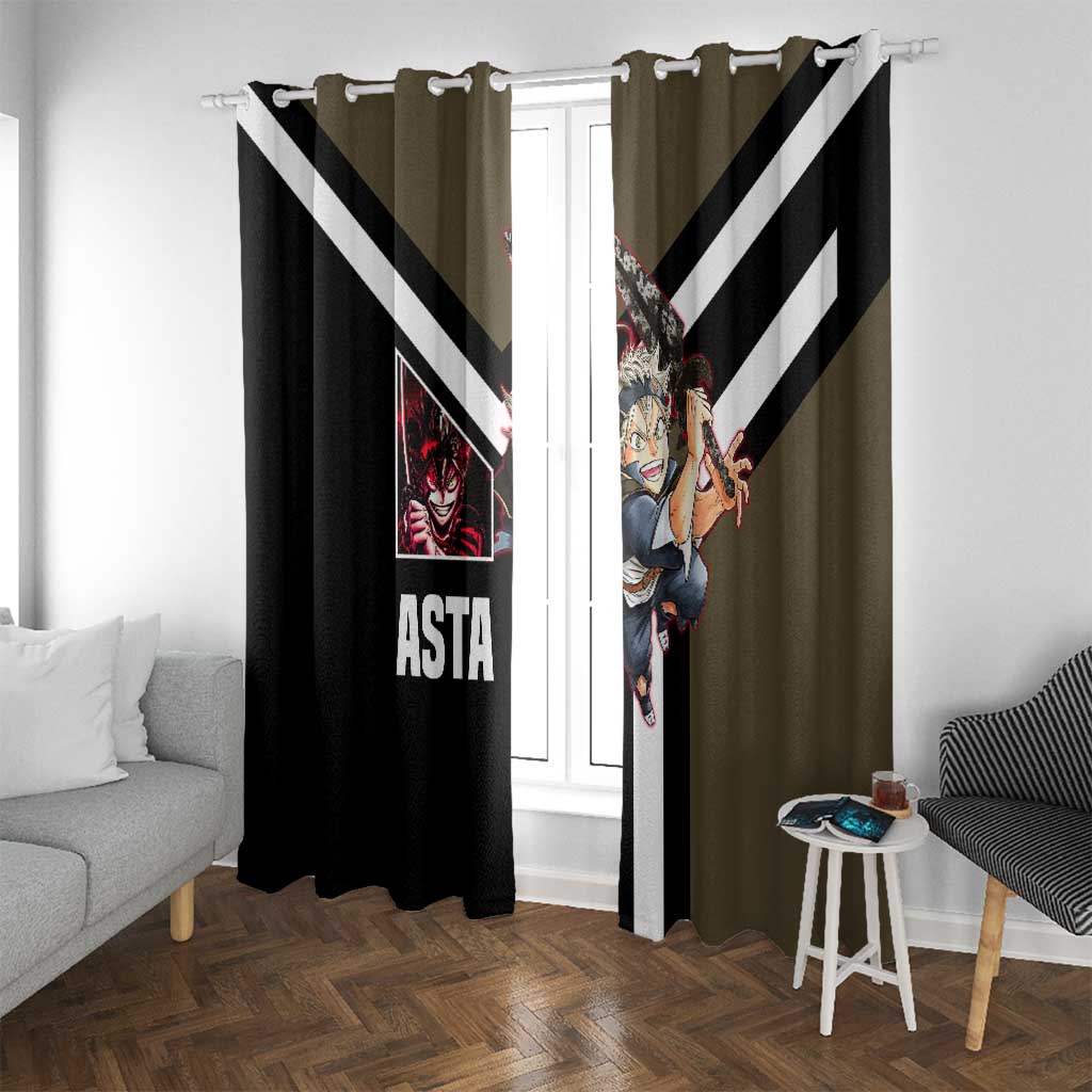Asta Black Clover Window Curtain with Anti-Magic Sword and Fierce Battle Pose Design - The Mazicc