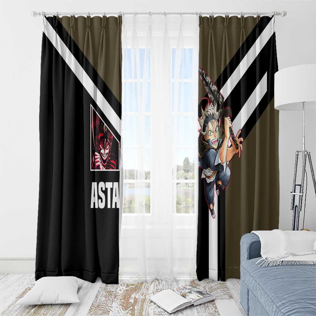 Asta Black Clover Window Curtain with Anti-Magic Sword and Fierce Battle Pose Design - The Mazicc