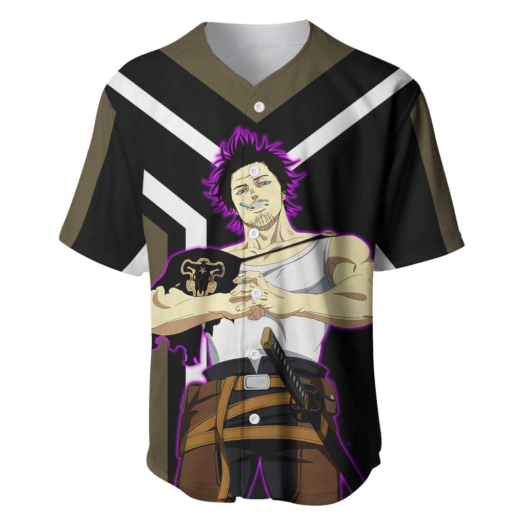 Yami Sukehiro Black Clover Baseball Jersey with Dark Magic Pose and Powerful Battle Design - The Mazicc