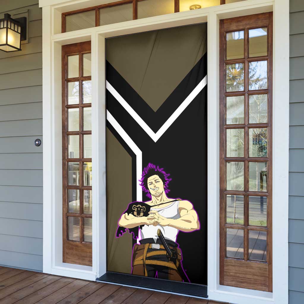 Yami Sukehiro Black Clover Door Cover with Dark Magic Pose and Powerful Battle Design - The Mazicc