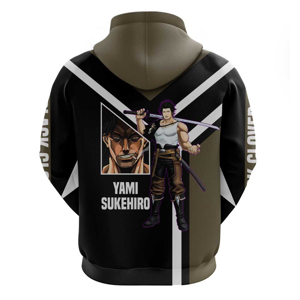 Yami Sukehiro Black Clover Hoodie with Dark Magic Pose and Powerful Battle Design - The Mazicc